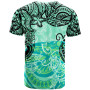 Hawaii T-Shirt -Vintage Floral Pattern Green Color 2