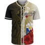 Philippines Polynesian Custom Personalised Baseball Shirt - Coat Of Arm With Hibiscus Gold