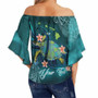 Palau Personalised Off Shoulder Wrap Waist Top - Turtle With Pattern  2