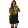 Tonga Women Hoodie Dress - Tonga Coat Of Arms Polynesian Gold Black 3