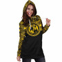 Tonga Women Hoodie Dress - Tonga Coat Of Arms Polynesian Gold Black 4