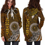 Chuuk Personalised Custom Women Hoodie Dress - Polynesian Boar Tusk 4