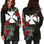 Wallis and Futuna Hoodie Dress - Wallis and Futuna Coat Of Arms Hibiscus 2