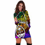 Guam Custom Personalised Hoodie Dress - Rainbow Polynesian Pattern 2