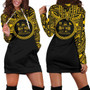 Fiji Women Hoodie Dress - Fiji Coat Of Arms Polynesian Gold Black 1