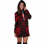 Pohnpei Polynesian Hoodie Dress Map Red 3