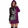 Yap Micronesian Women Hoodie Dress Blackberry - Turtle With Hook 3