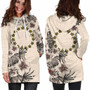 Cook Islands Hoodie Dress - Cook Islands Flag & Beige Hibiscus 2