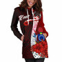 Cook Islands Polynesian Custom Personalised Hoodie Dress - Coat Of Arm With Hibiscus 5