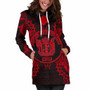 Niue Polynesian Hoodie Dress Map Red 5