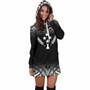 Kosrae Women Hoodie Dress - Black Fog Style 3