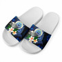 Federated States Of Micronesia Slide Sandals - Turtle With Plumeria Flowers 3