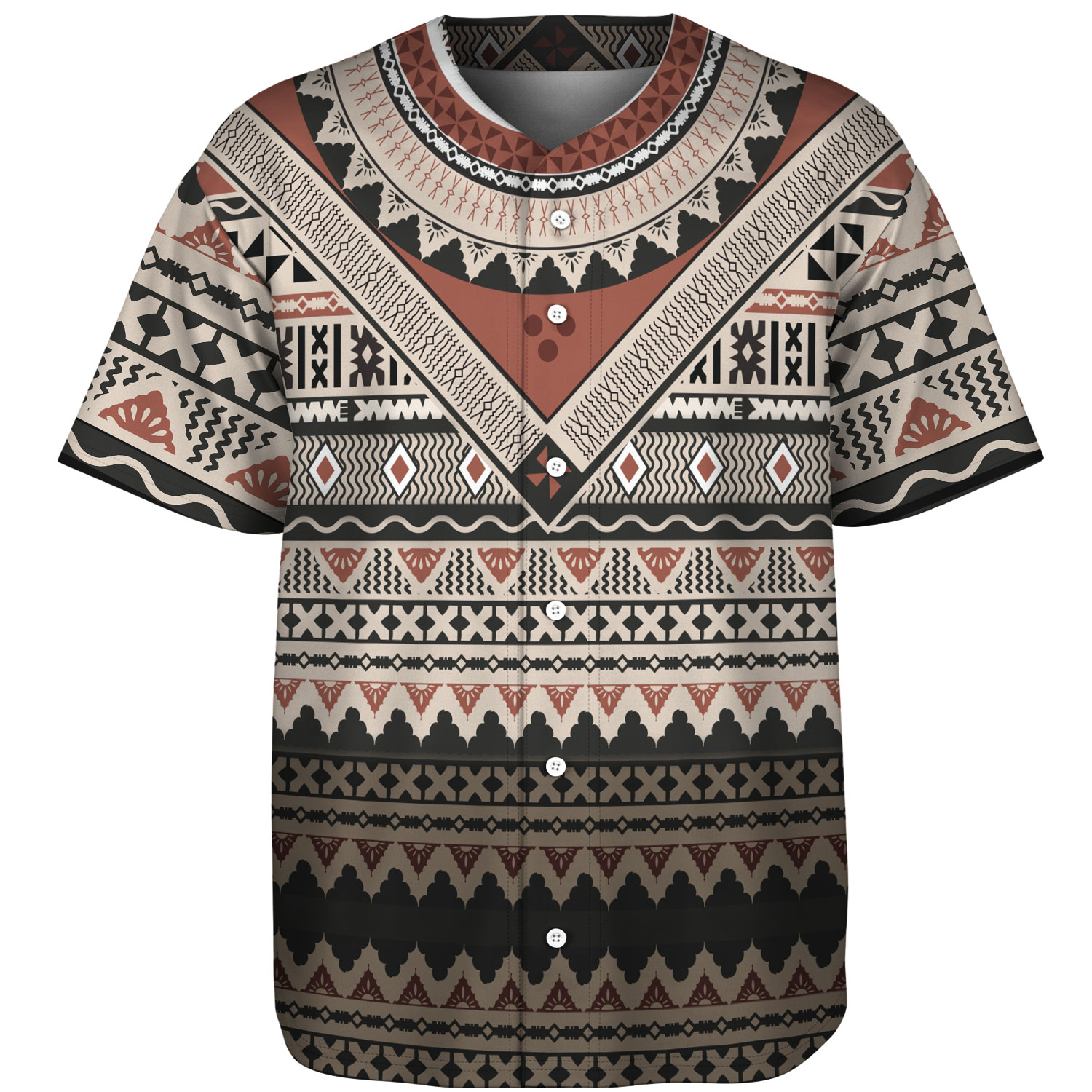 Traditional Tribal Pattern Native American Hawaiian Shirt, Ethnic