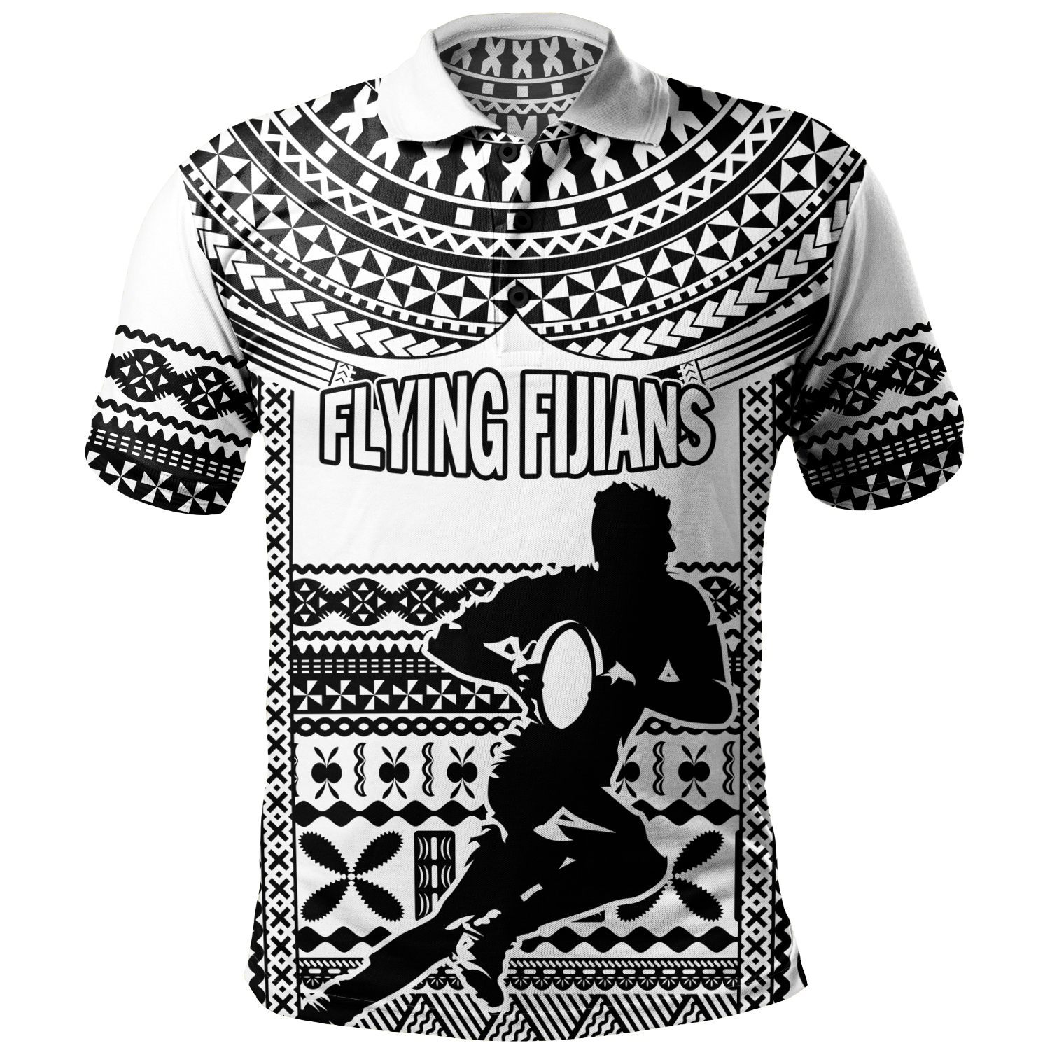 Fiji Sweatshirt Custom Fiji Rugby X RWC 2023 Flying Fijians Supporter Poly Tribal  Jersey