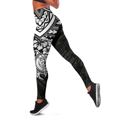 Cook Islands Polynesian Legging (Women) - White Turtle