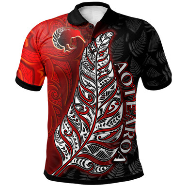 New Zealand Polo Shirt - Custom Aotearoa Silver Fern With Kiwi Bird ...