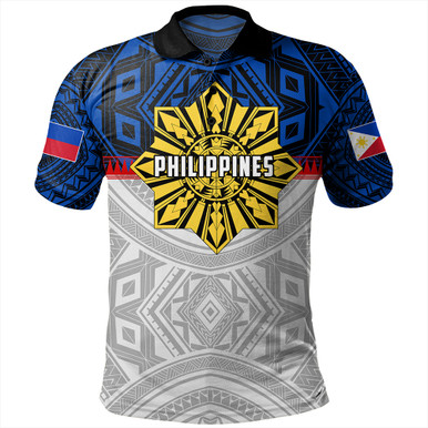 Philippines Polo Shirt Filipino Tribal Sun Flag
