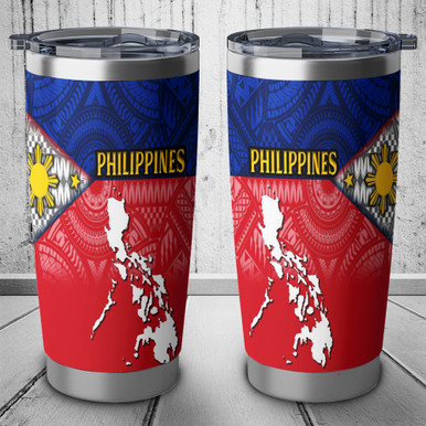 Philippines Filipinos Map And Flag Color Style Tumbler