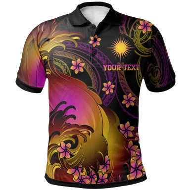 Marshall Islands Custom Personalised Polo Shirt - Marshall Islands in wave