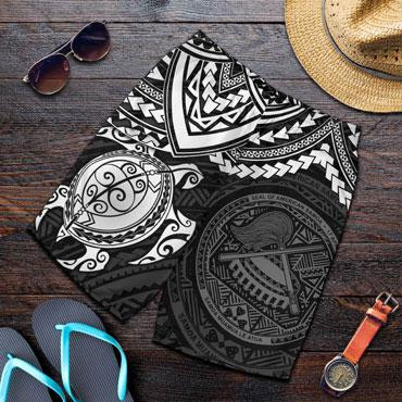 American Samoa Polynesian Men Shorts Black Turtle American Samoa Polynesian Men Shorts Black Turtle