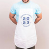 Personalized custom apron with dye sublimated design above the pocket for a unique look