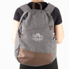 Personalized embroidered cotton canvas backpack with adjustable straps and faux leather trim