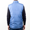 Custom embroidered vest with molded zipper, interior storm flap, and zippered hand pockets
