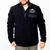 Custom embroidered fleece snap pullover with left chest design option for personalization.