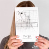 Fargo City Map Hardcover Notebook front photo with line map