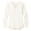 Ivory Ladies Long Sleeve Button-Front Blouse