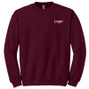 Left Chest logo placement Custom Maroon Basic Crewneck Sweatshirt