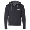 Custom Charcoal Heather Full Zip Sweatshirt left chest