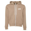 Custom Basic Tan Full Zip Sweatshirt Left Chest