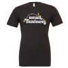 Crafty Camper's Trading Post | "Ask me about my small business" Design tee shirt BELLA+CANVAS