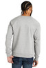 modeling the back of the Allmade® Unisex Organic French Terry Crewneck Sweatshirt