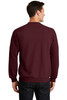 back facing model Port & Company® - Core Fleece Crewneck Sweatshirt in maroon
