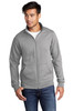 Port & Co full zip cadet fleece sweatshirt model front view