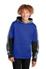 Sport-Tek® Youth Sport-Wick® Mineral Freeze Fleece Colorblock Hooded Pullover mode lfront