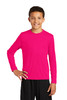 Sport Tek Long Sleeve Youth Tee model front view