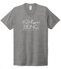 Ease of Being | Unisex V-neck Tee - Aluminum Grey