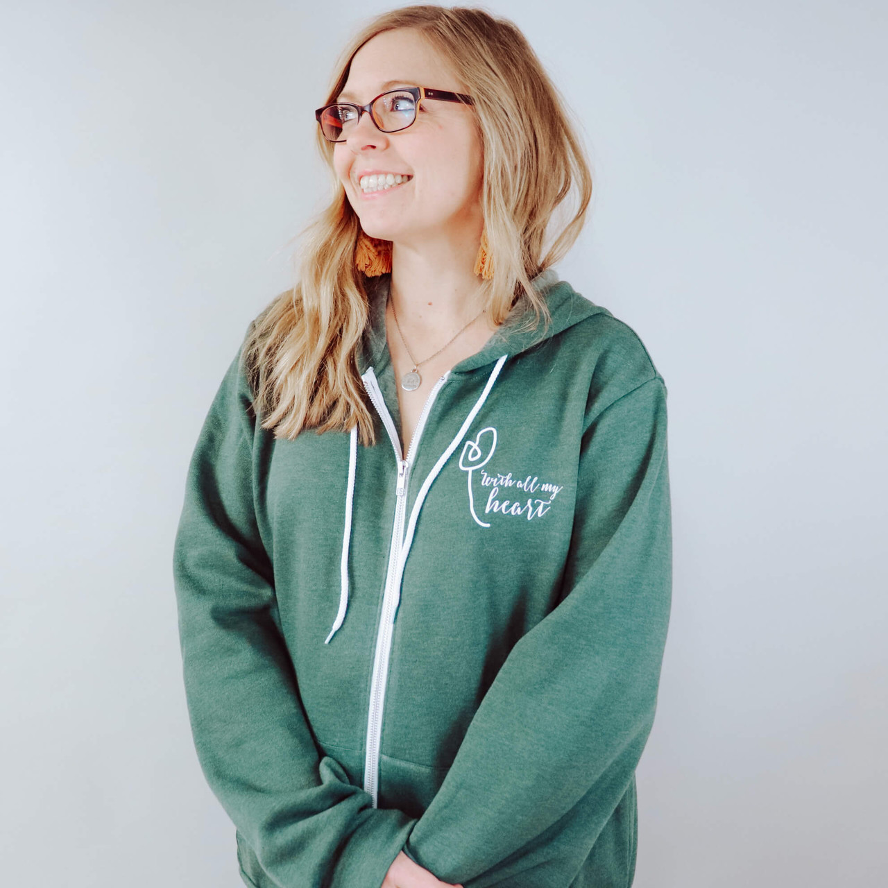 Heart Zip-Up Hoodie