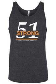 51 Strong | Unisex Tank - White/Orange Logo