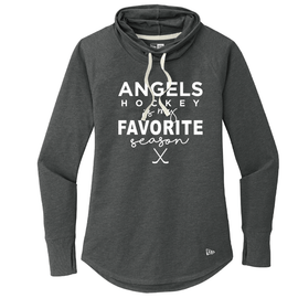 Angels Hockey | Ladies Cowl Neck Pullover - "Favorite Season" design