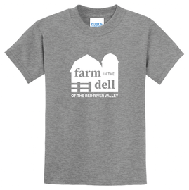 Youth t-shirt made from a 50/50 cotton/poly blend with up to 5% recycled polyester.