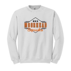 Moorhead High School Spuds Crewneck White