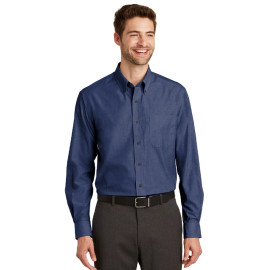 Dark Blue Port Authority® Crosshatch Easy Care Shirt