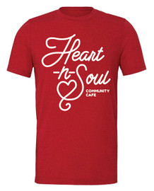 Heart-n-Soul Community Cafe | Triblend Logo T-Shirt Heather Red