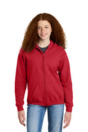 Gildan® Youth Heavy Blend™ Full-Zip Hooded Sweatshirt model front