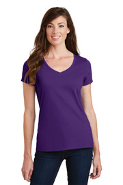 Port & Company® Women's Fan Favorite V-Neck Tee Model Front