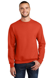 Port & Company® Essential Fleece Crewneck Sweatshirt in orange